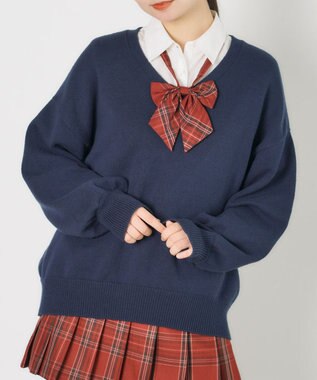 WEGO 【SCHOOL ITEM】ニットプルオーバー ネイビー
