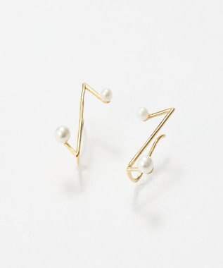 Phoebe 2wayシンボリックラインピアス&イヤリング ホワイト