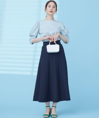 組曲 L 【接触冷感】コンビネーションポンチデザイン カットソー クリームミント系