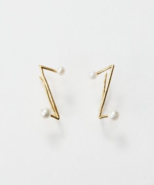 Phoebe 2wayシンボリックラインピアス&イヤリング ホワイト