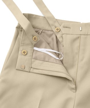 ICB L 【CLASSY.1月号掲載・2WAY・洗える】 クリアサテン ワイドストレートパンツ ベージュ系