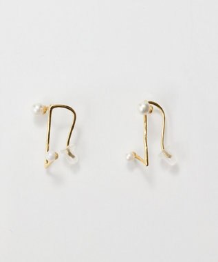 Phoebe 2wayシンボリックラインピアス&イヤリング ホワイト