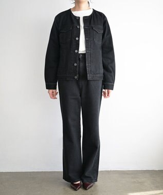 woadblue NOERIE -ノエリエ- / ノーカラーデニムジャケット BLACK