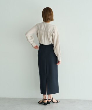 YECCA VECCA ダンボールニットナロースカート Navy