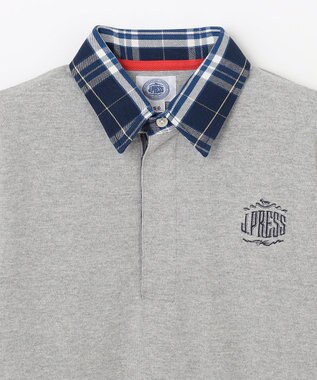 J.PRESS KIDS 【140-170cm】柄襟ラガー 長袖ポロシャツ グレー系