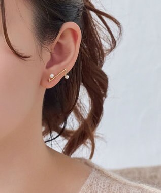 Phoebe 2wayシンボリックラインピアス&イヤリング ホワイト