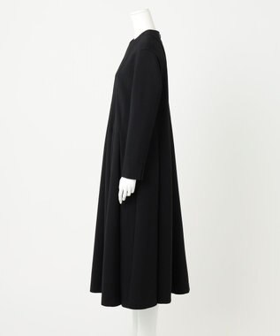 23区 L 【R(アール)】ウールダブルクロス イレギュラータック フレアワンピース ブラック系