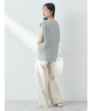 earth music&ecology クロッシェラインニットベスト Mint