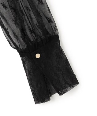 BEIGE， 【洗える・Oggi 11月号掲載】CLOVIS / ケープデザイン総レースブラウス Black