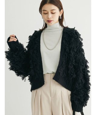 Green Parks ・Ｐｅｔｉｔ　Ｆｌｅｕｒ　ループニットカーディガン Black