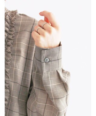 Te chichi チェックフリルブラウス ブラック