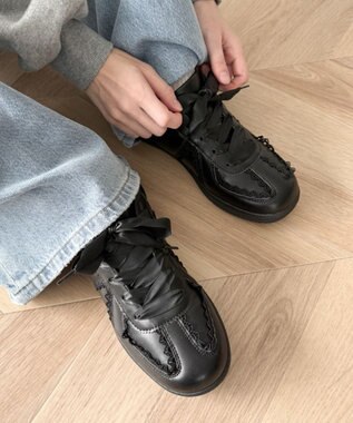 WEGO レースローカットスニーカー ブラック