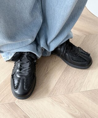 WEGO レースローカットスニーカー ブラック