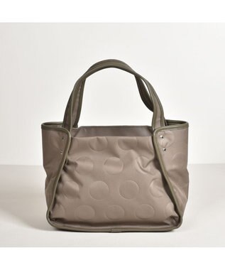 Y'SACCS ヒートエンボス ポルカドットトート Sサイズ グレージュ