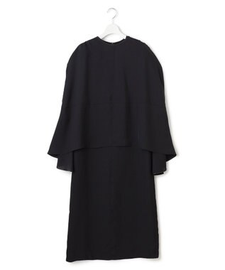 23区 S 【一部店舗限定/UVカット/洗える】ライトウェイトツイル ケープ付き ワンピース ブラック系