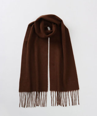 AURORA LANVIN COLLECTION ランバン コレクション カシミヤ  無地プチマフラー　　（幅20cm) ブラウン
