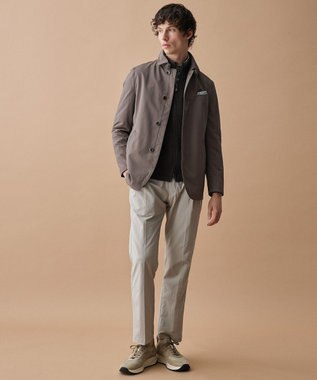 JOSEPH ABBOUD 【キングサイズ・3シーズン活躍する綿ブレンド】コットンアクリルバルキー ジップニット ブルゾン ダークブラウン系