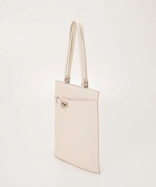 TOPKAPI 【TREASURE TOPKAPI】ベルトデザイン レザー フラット トートバッグ A4対応 ホワイト