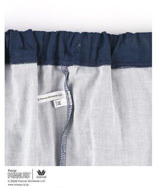 WACOAL PEANUTS パジャマ 4分袖 長ズボン 綿100%(本体) スヌーピー レディース FDT165 /ワコール サックス