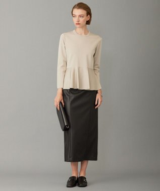 ICB フェイクレザー ナロースカート（サスペンダー付き） ブラック系