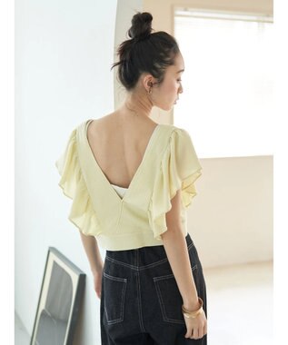 earth music&ecology ＳＥＴ２点　フリルショルダーツーピースワンピース Yellow