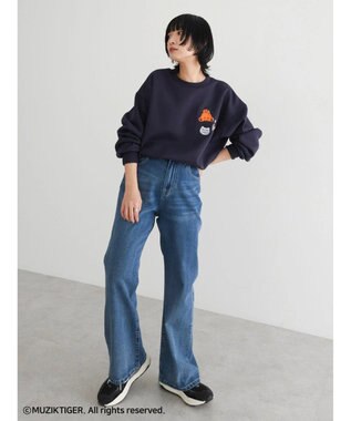 Green Parks ムジークタイガー／裏起毛刺しゅうプルオーバー Navy