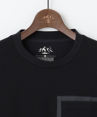 JOSEPH ABBOUD MOUNTAIN 【吸水速乾/通気性】ハイゲージワッフル Ｔシャツ ブラック系