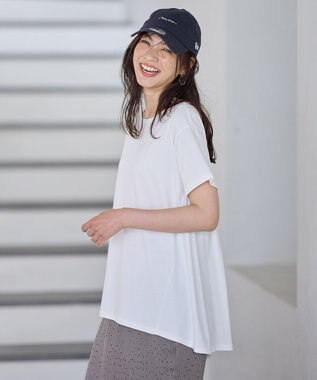 ANY L 【汗ジミ防止加工】シルケットスムースバックギャザーチュニック オフ