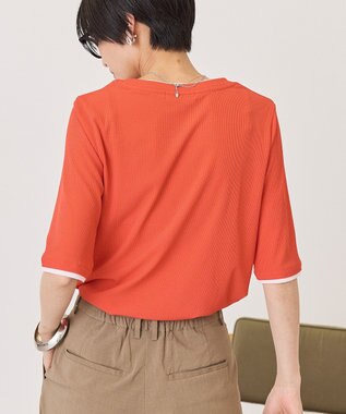 AMERICAN HOLIC シアーリブ配色プルオーバー Red