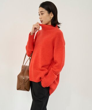 UNFILO カシミヤブレンド ハイネックニット オレンジ