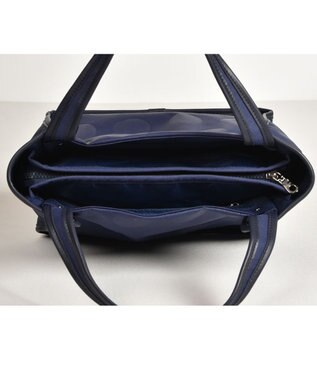 Y'SACCS ヒートエンボス ポルカドットトート Sサイズ ネイビー