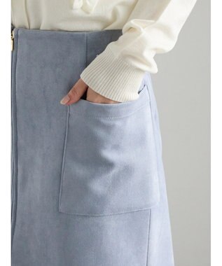 Te chichi ボンディングスエードタイトスカート ブルー