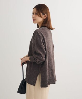 Green Parks ベロアモールリラックスサイズニットプルオーバー Charcoal Gray