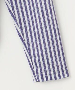 23区GOLF 【WOMEN】ロゴレイヤーストライプシャツ ダルブルー系2