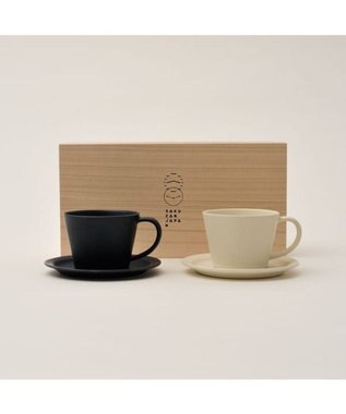PRESENTERS ROOM 作山窯 / Sara Coffee Cup & Saucer カップ＆ソーサー ペア 木箱入り(Cream・Navy） -