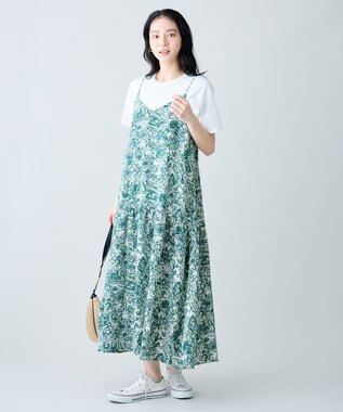 ANY ライトブッチャーキャミワンピース グリーン系