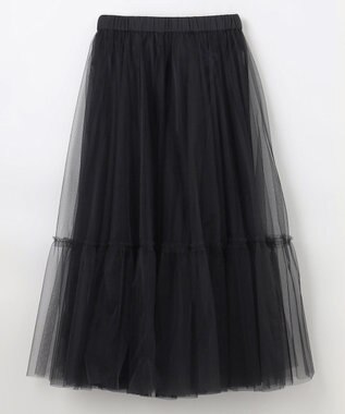 NAVE 【Nave・洗える】チュールフレアースカート ブラック系