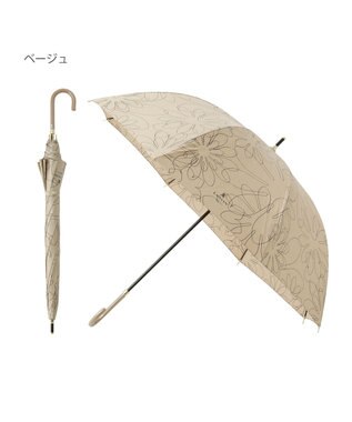 MOONBAT 【新色追加/耐風】ランバン オン ブルー 長傘 フラワー柄サテンジャガードプリント