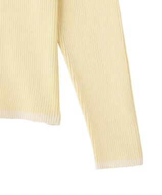 earth music&ecology バイカラーヘンリーネックニットプルオーバー Light Yellow