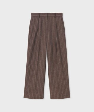 Paul Smith ストライプ ウール ワイドパンツ ブラウン