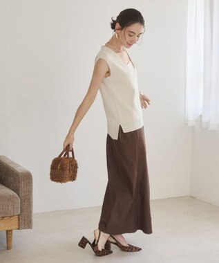 WEGO 【ANGIE VINTAGE】レザーライクシャツ＆スカートセットアップ ブラウン