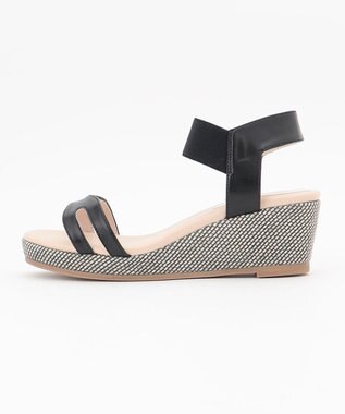 ANY SIS 【美人百花7月号掲載】クラッシィウエッジゴム サンダル 【WEB限定】ブラック