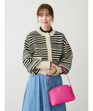 Green Parks ・ＥＬＥＮＣＡＲＥ　ＤＵＥ　パール釦カーディガン Border Ivory