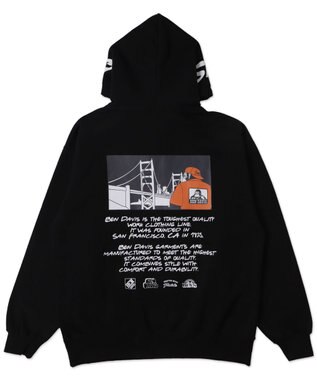 WEGO BENDAVISブリッジグラフィックプルパーカー ブラック