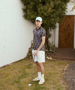 FILA GOLF／marie claire 【Kappa】柄半袖ポロシャツ ブラック