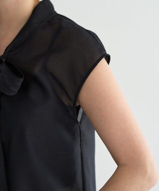 YECCA VECCA シアーボウタイブラウス Black