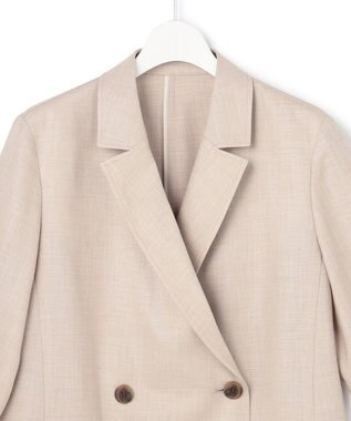 23区 【先行予約】リネンライクグロッシー ハーフスリーブ ダブル ジャケット ベージュ系