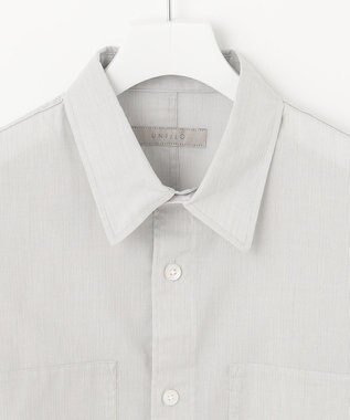 UNFILO MENS 【撥水】 コットンシャツ グレーストライプ