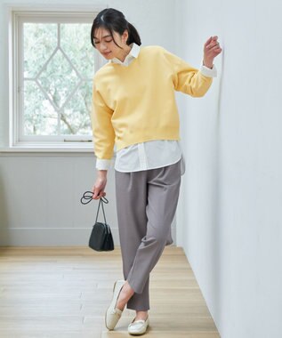 ANY 【5色展開】Ｖネックガーターニットプルオーバー イエロー