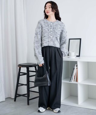 WEGO ミックスブークレ2WAYカーディガン ホワイト